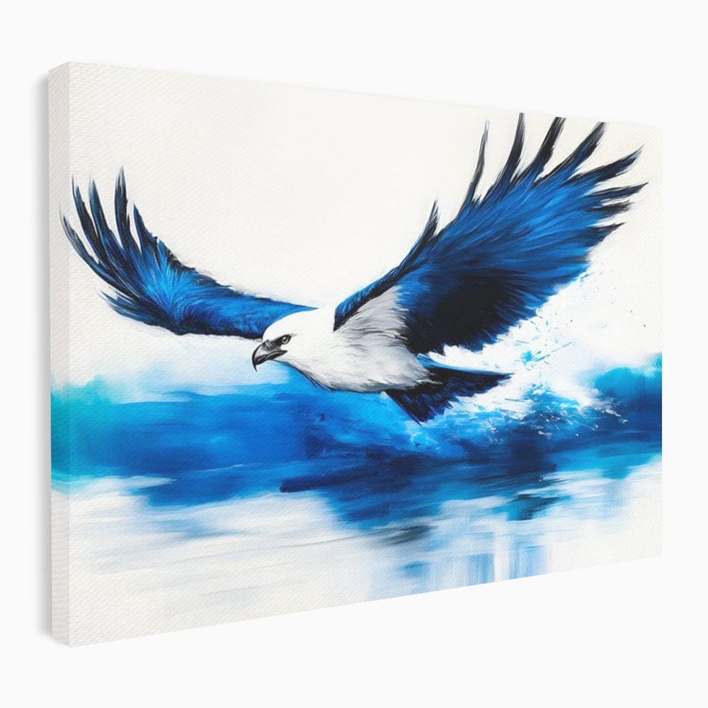 Tablou canvas cu tablou canvas cu vultur zburand peste apa, fara rama, pe sasiu de lemn